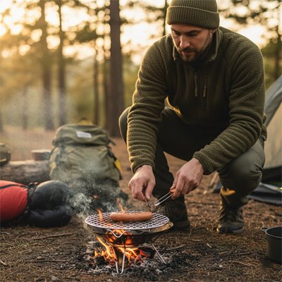 Grille ronde barbecue Bushcraft