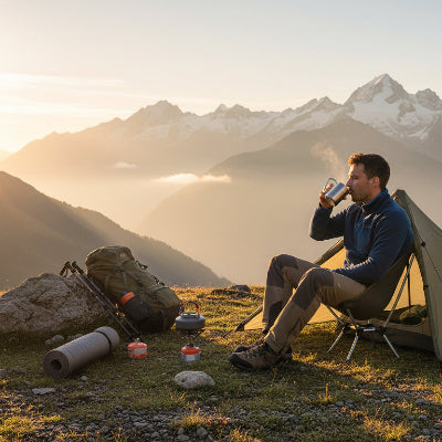 mug de voyage en bivouc camping
