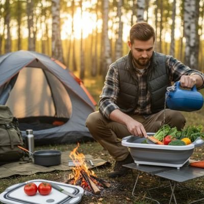 bassine pliable lavage portable 