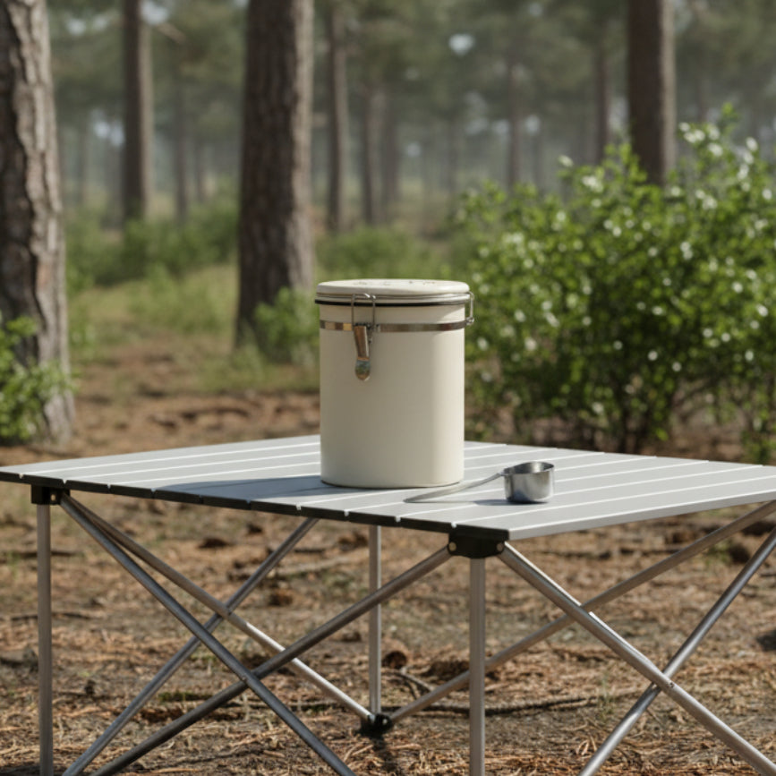 boite à café camping 