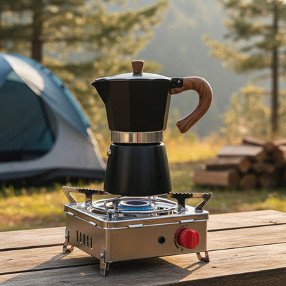 cafetiere italienne induction noir en camping