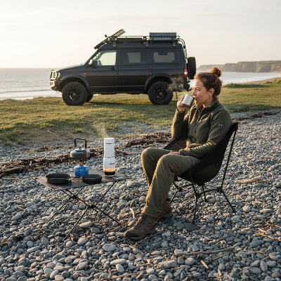 Cafetière portable en voyage 
