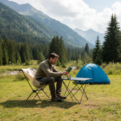 cafetière portable en nature camping