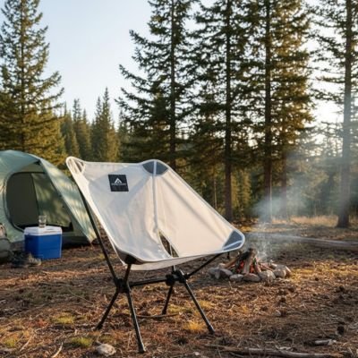 chaise camping blanc