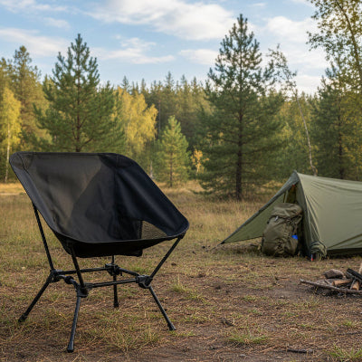 chaise camping noir 