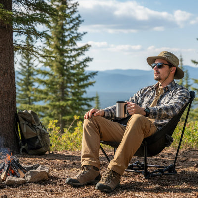 chaise camping ajustable et pliable pour l'exterieur