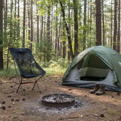 chaise de camping en foret