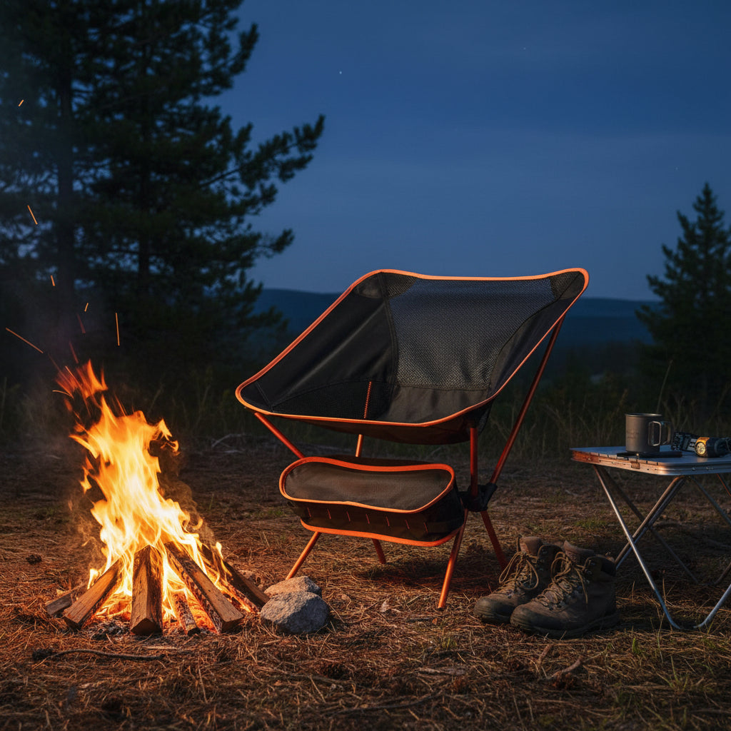 chaise de camping orange outdoor