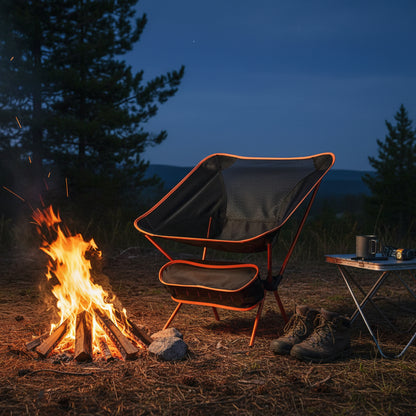 chaise de camping orange outdoor