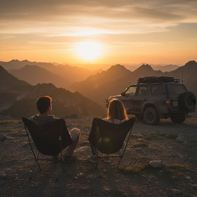 chaise de camping tout terrain en montagne
