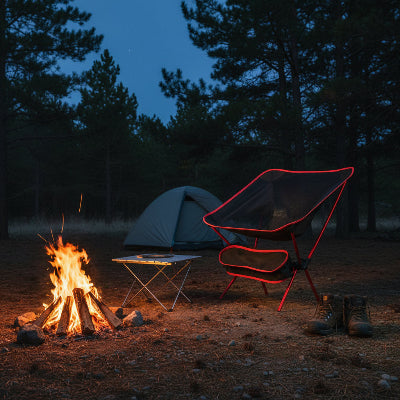 chaise de camping rouge-outdoor