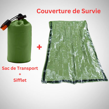 couverture-de-survie-voiture-vert-armé-sac-de-transport-sifflet-inclus