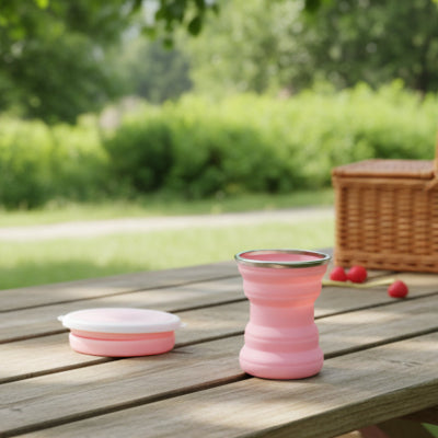 gobelet pliable rose pique-nique
