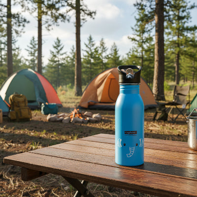 gourde enfant elephant bleu 500 ml en camping