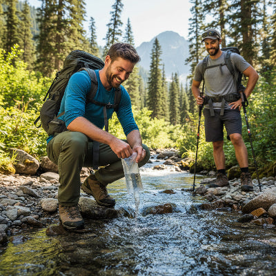 gourde filtrante en randonnée nature 