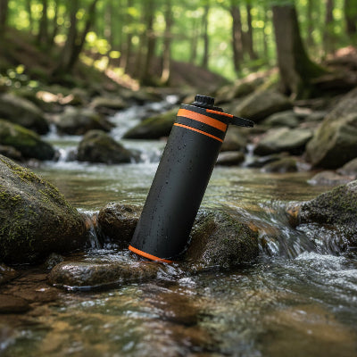 gourde filtrante en ruisseau