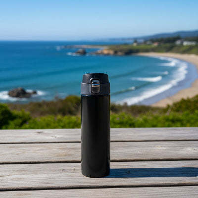 gourde isotherme 500ml noir devant la mer de france 