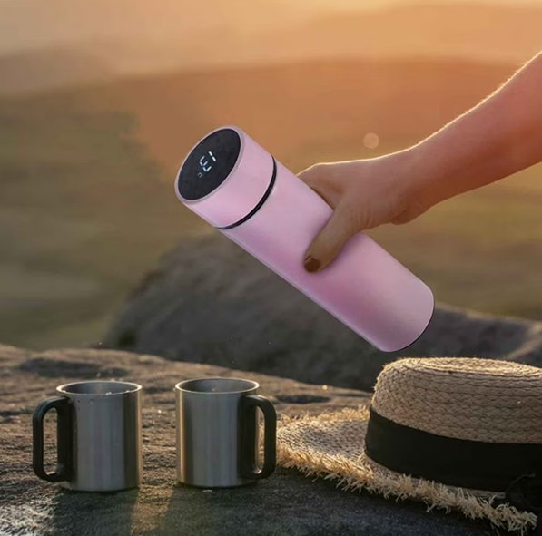 Gourde isotherme 500ml rose plein air 