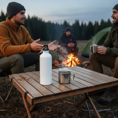 gourde isotherme en camping