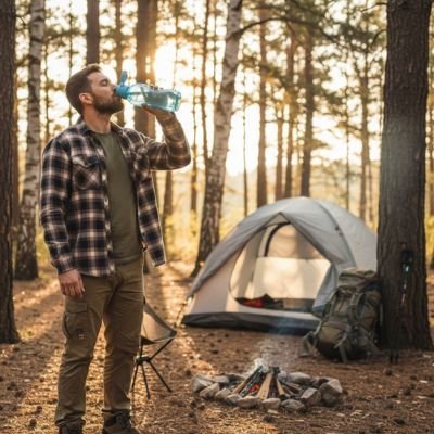 gourde plastique camping