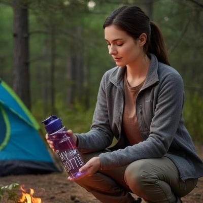 gourde plastique en camping