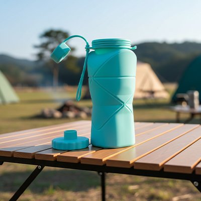 gourde sport pliable turquoise 