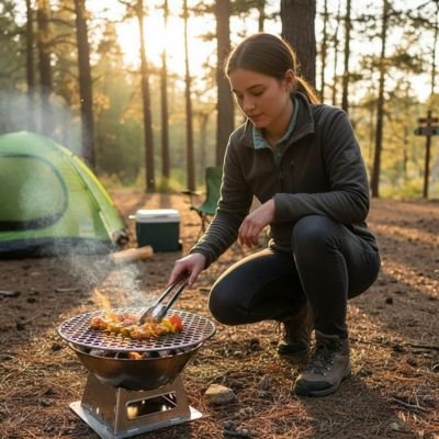Grille barbecue ronde​ bushcraft 