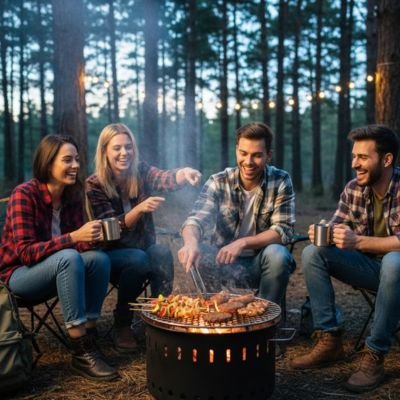 Grille barbecue ronde​ camping