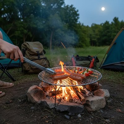 Grille ronde barbecue camping
