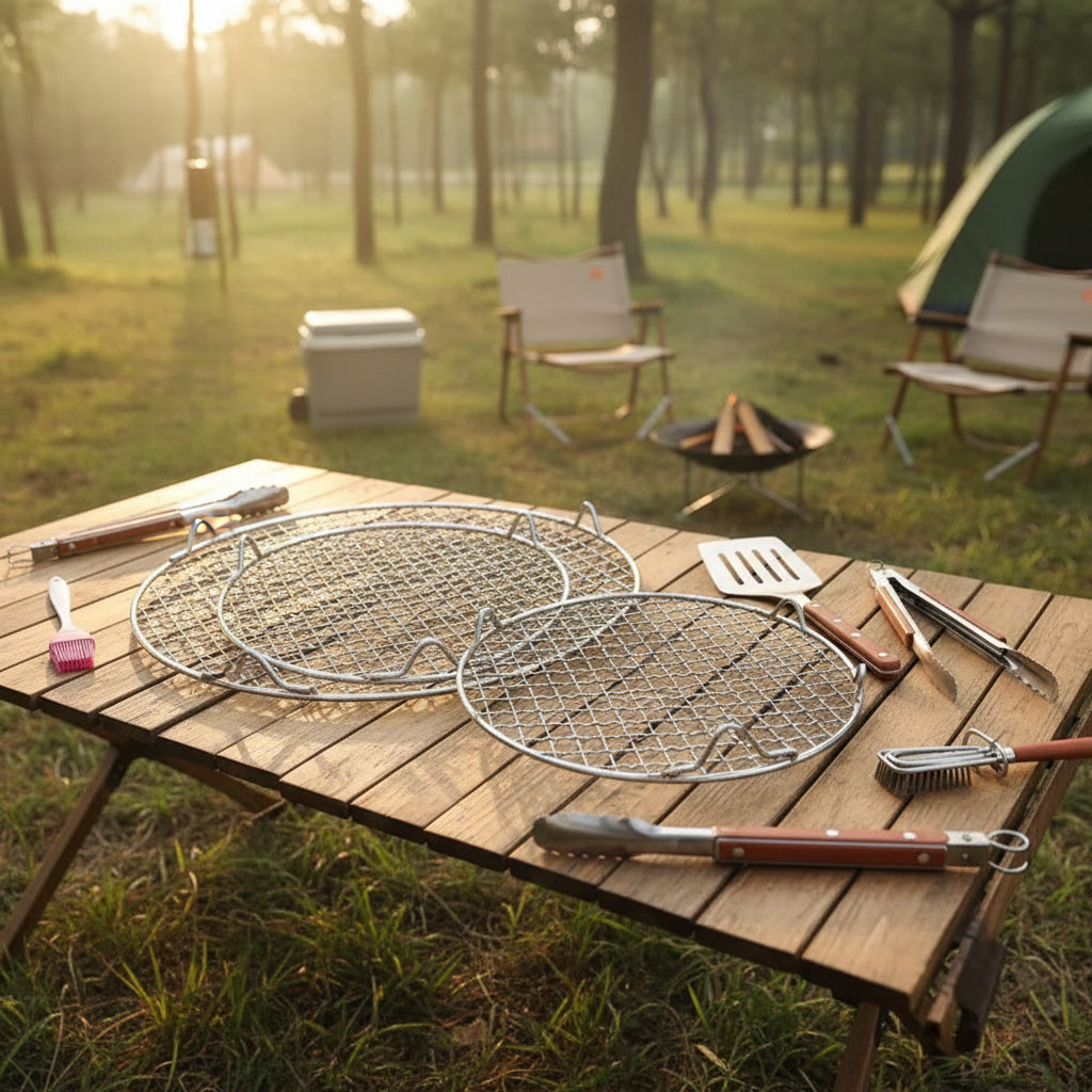 grille ronde barbecue camping