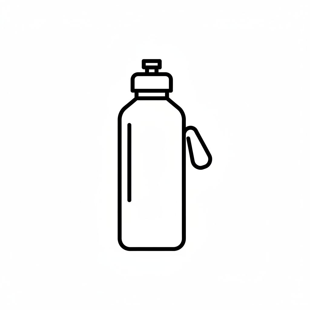 icone camping noir et blanc : gourde