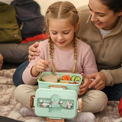 lunch box enfant heureux