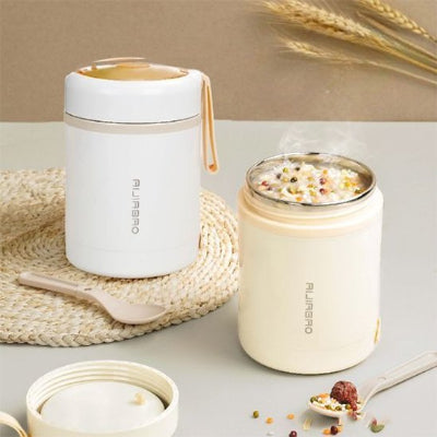 lunch box isotherme chauffante blanc sable 