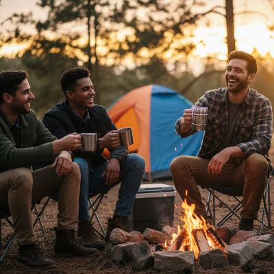 mug de voyage en camping festif