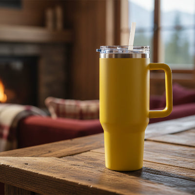 mug isotherme jaune s3asky