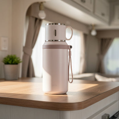 mug thermos blanc camping car