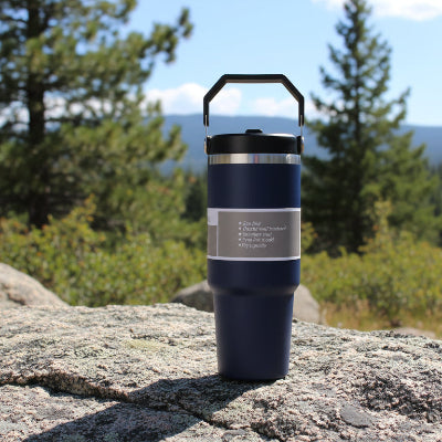 mug thermos isotherme bleu
