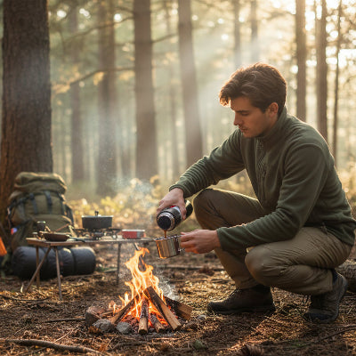 mug thermos en camping