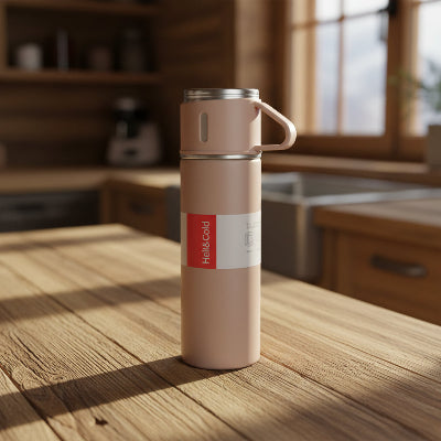 mug thermos rose beige