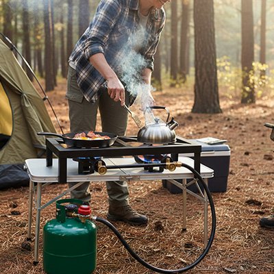 rechaud gaz 2 feux cuisine camping 
