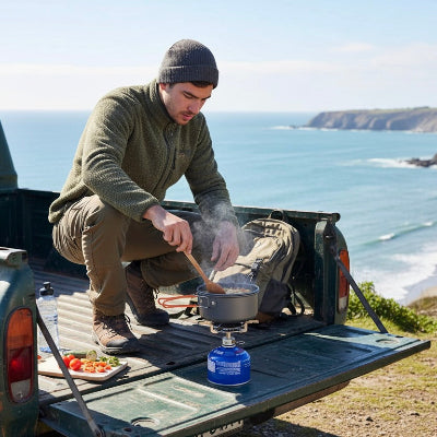 rechaud gaz en plein nature 