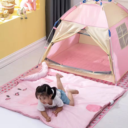 sac-de-couchage-rose-pour-fille-enfant-a-la-maison