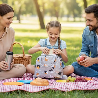 Sac isotherme pique-nique familiale enfant petite fille 