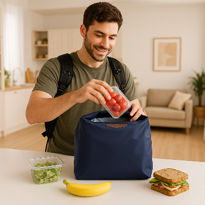 sac isotherme repas bleu marine prépare lunch