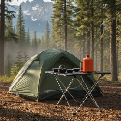 table camping en foret