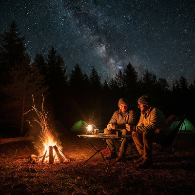 Jouer aux cartes sur une table pliante camping en camping