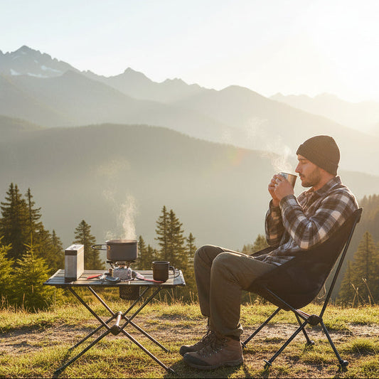 boire caffer en montagne table pliante camping 