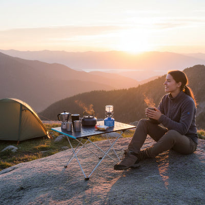 table pliante camping en montagne
