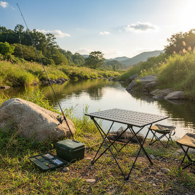 table camping à la pêche