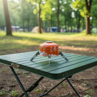 trepied gaz sur table de camping